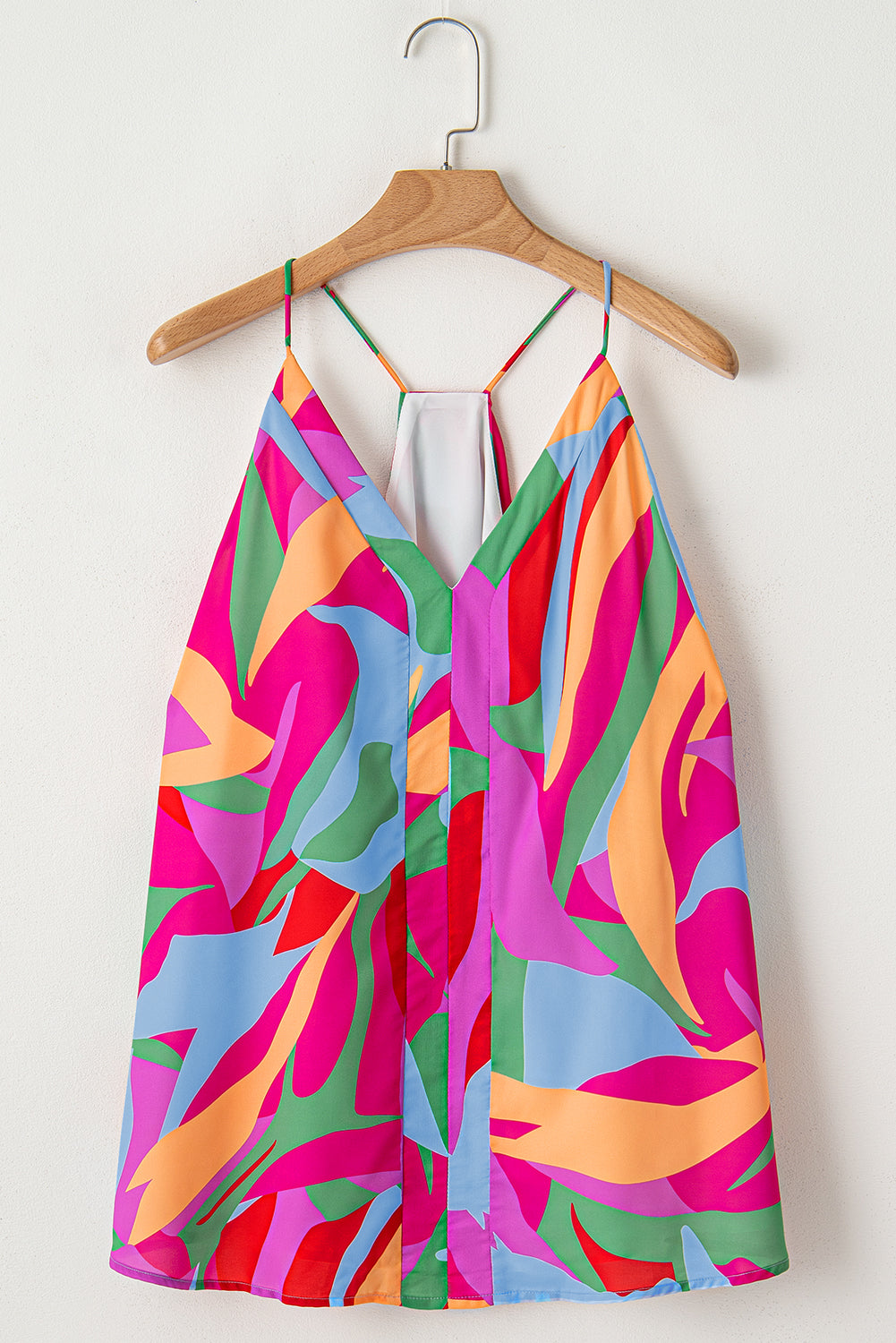 Multicolour Plus Size Abstract Print V Neck Racerback Tank Top