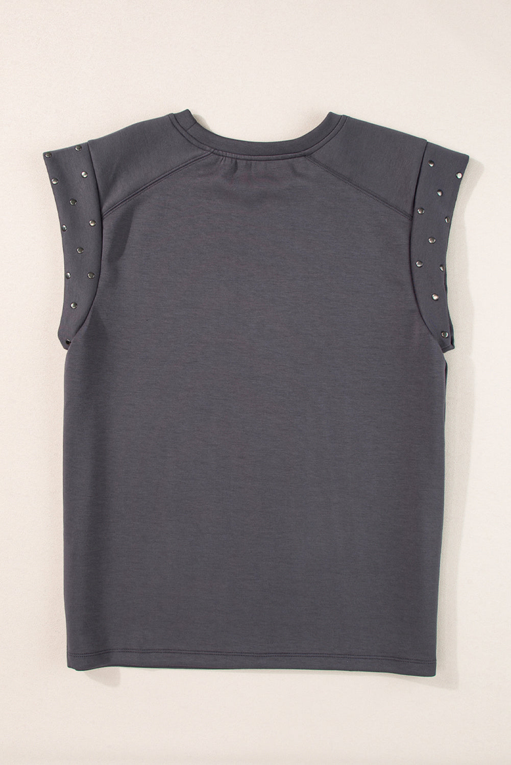 Black Studded Short Sleeve Top