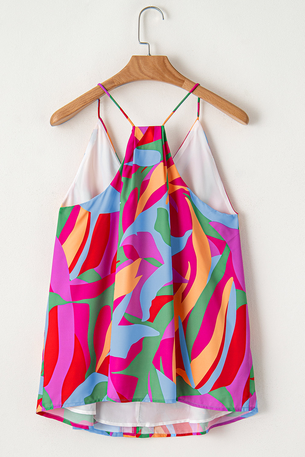 Multicolour Plus Size Abstract Print V Neck Racerback Tank Top