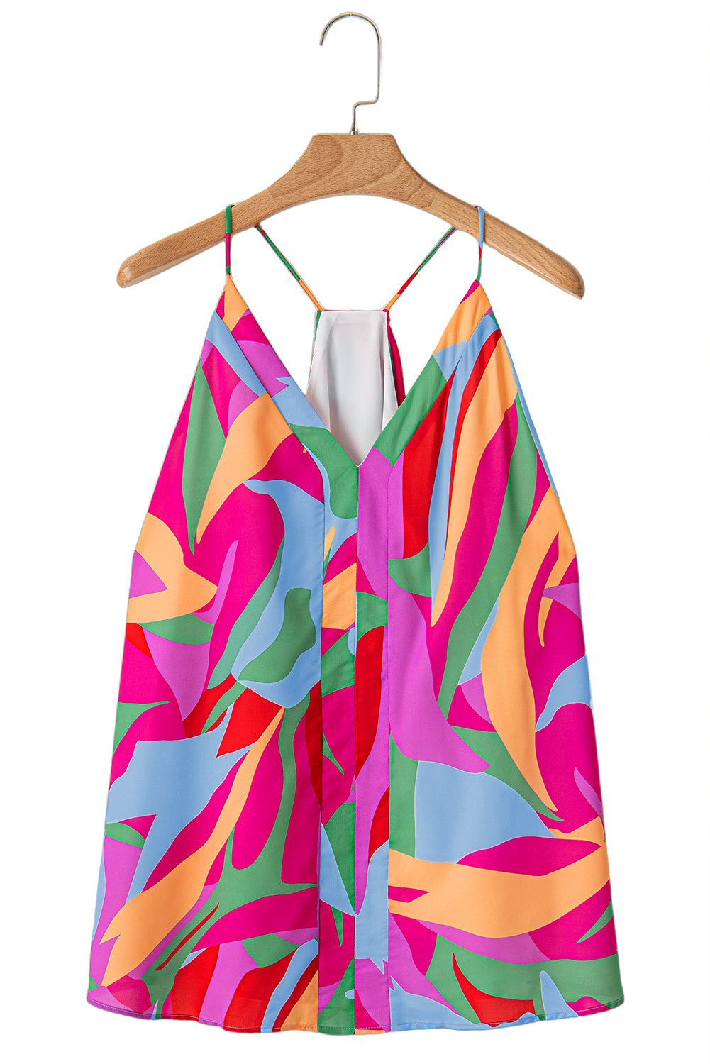 Multicolour Plus Size Abstract Print V Neck Racerback Tank Top